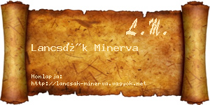 Lancsák Minerva névjegykártya